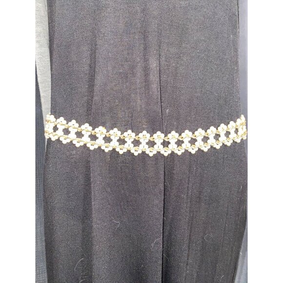 Beaded Belt Gold Tone Faux Pearl Chain Hook Closure Adjustable Fashion Accessory - Picture 8 of 10